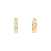 14kt High Polish Yellow Gold Hoops With Marquises Diamond Earrings