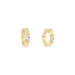 14kt High Polish Yellow Gold Hoops With Marquises Diamond Earrings