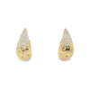 18kt Yellow Gold Gypsy and Pave Tear Drop Earrings