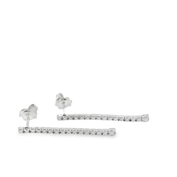 18kt White Gold Flex Dangle Bar Drop Diamond Earrings