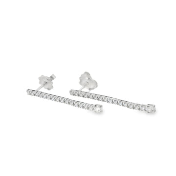 18kt White Gold Flex Dangle Bar Drop Diamond Earrings