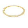 18kt Yellow Gold 2 Inch Single Line Diamond Hoop Earrings