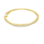 18kt Yellow Gold 2 Inch Single Line Diamond Hoop Earrings