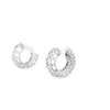 18kt White Gold 5 Row Pave Huggie Earrings