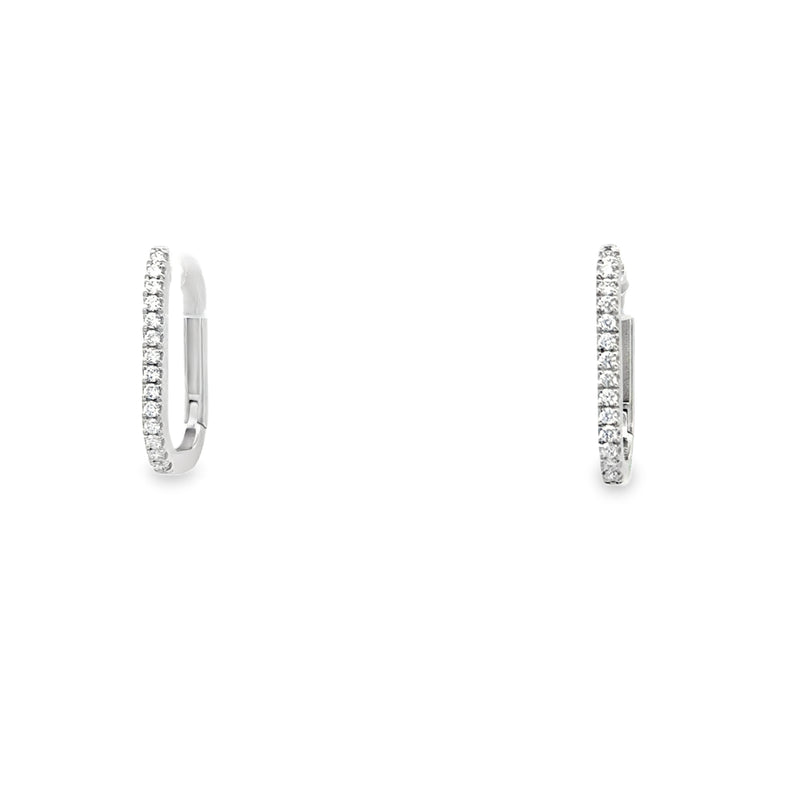 18kt White Gold U Shape Hoop Earring