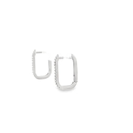 18kt White Gold U Shape Hoop Earring