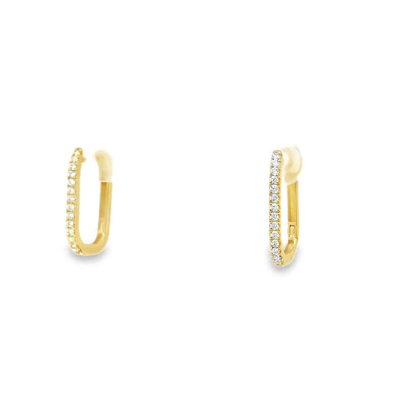 18kt Yellow Gold U Shape Hoop Earring