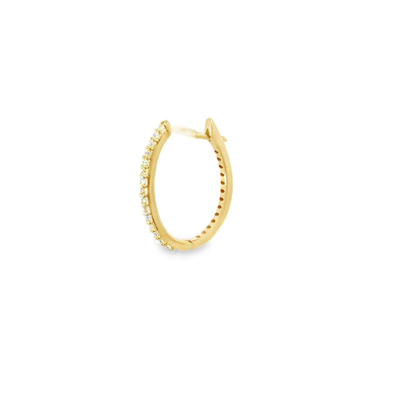 18kt Yellow Gold Oval Hoop Earring