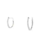 18kt White Gold Oval Hoop Earring