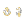 18kt Yellow and White Gold Twist Pave Diamond Hoops
