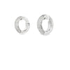 18kt White Gold 5 Row Pave Diamond Hoops