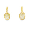 18kt Yellow Gold Oval Pave Concave Hoop Earrings