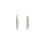 18kt White Gold 3 Row Pave Diamond Hoop Earrings