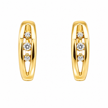 14kt White Gold & Yellow Gold Tension-Set Diamond Hoop Earrings
