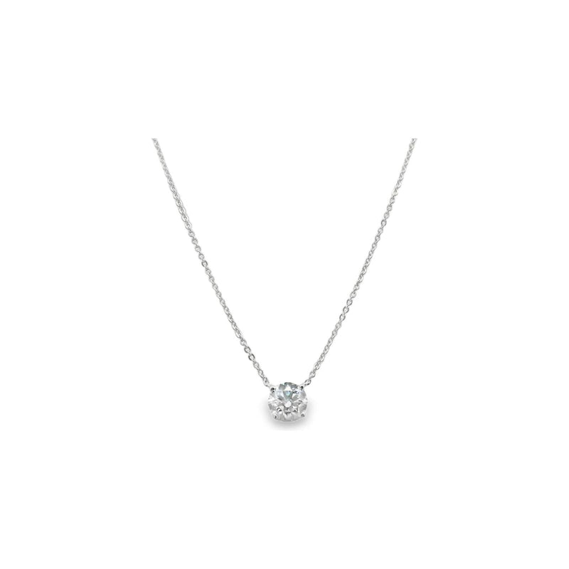 14kt White Gold 0.90ct Round Soliatire Pendant