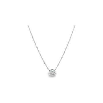 14kt White Gold 1.50ct Round Lab Grown Soliatire Pendant