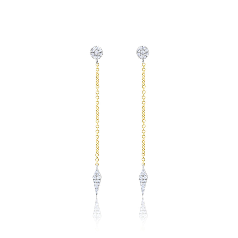 14kt Yellow Gold and Diamond Drop Earring