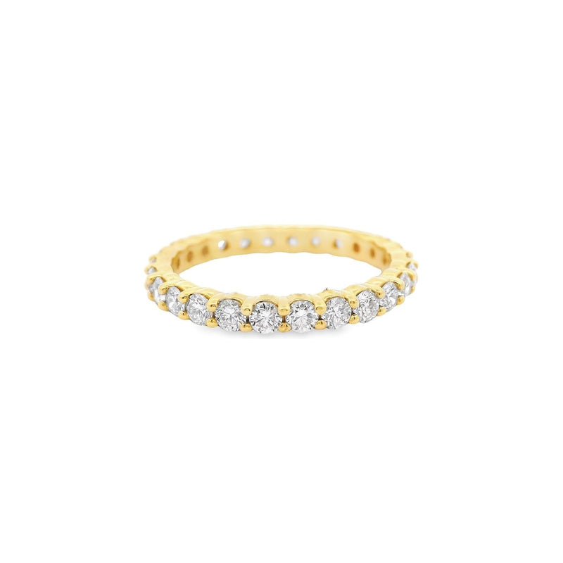 18kt Yellow Gold 2.2MM Shared Claw Diamond Eternity Band