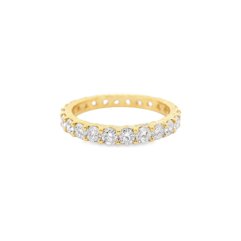 18kt Yellow Gold 2.5MM Shared Claw Diamond Eternity Band