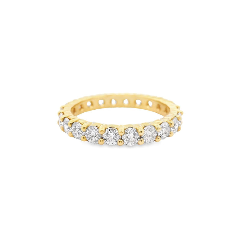 18kt Yellow Gold 2.7MM Shared Claw Diamond Eternity Band