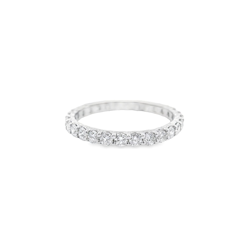 18kt White Gold 1.9MM Shared Claw Diamond Eternity Band