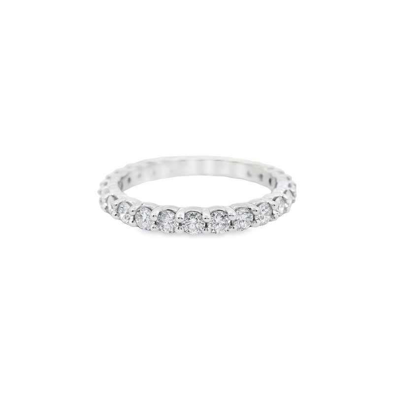 18kt White Gold 2.2MM Shared Claw Diamond Eternity Band