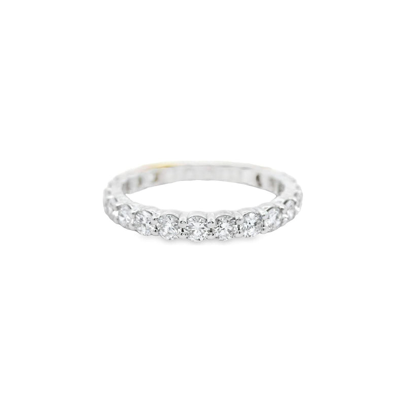 18kt White Gold 2.MM Shared Claw Diamond Eternity Band