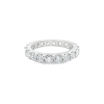 18kt White Gold 3.0MM Shared Claw Diamond Eternity Band