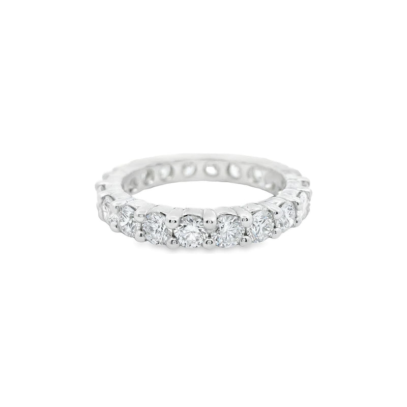 18kt White Gold 3.0MM Shared Claw Diamond Eternity Band