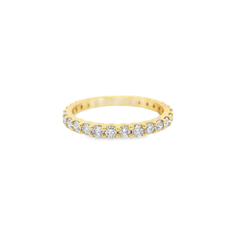 18kt Yellow Gold 2.0MM Shared Claw Diamond Eternity Band