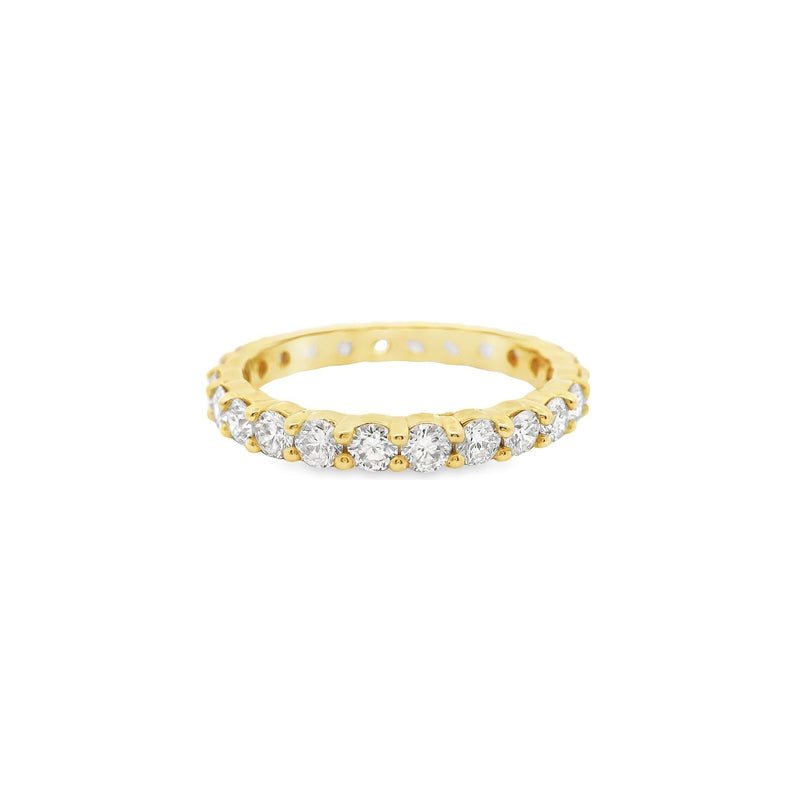 18kt Yellow Gold 2.4MM Shared Claw Diamond Eternity Band