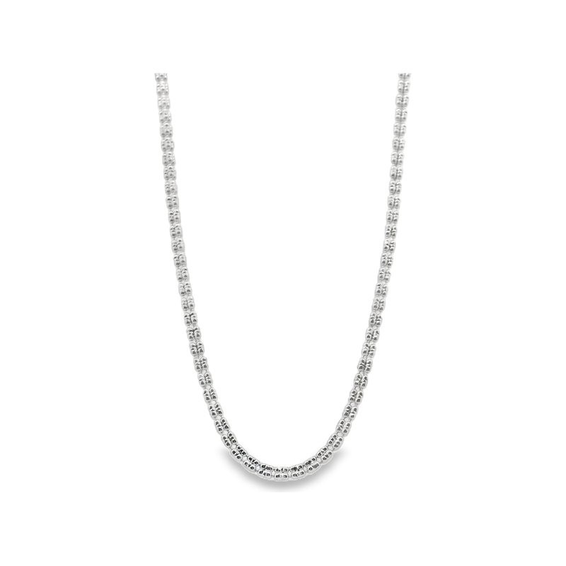 14kt White Gold Diamond Cut Franco 18 Inch Chain