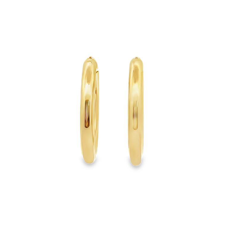 10kt Yellow Gold 5mm Hollow Tube Huggie Hoop Earrings