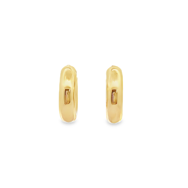 10kt Yellow Gold 6mm Hollow Tube Huggie Hoop Earrings