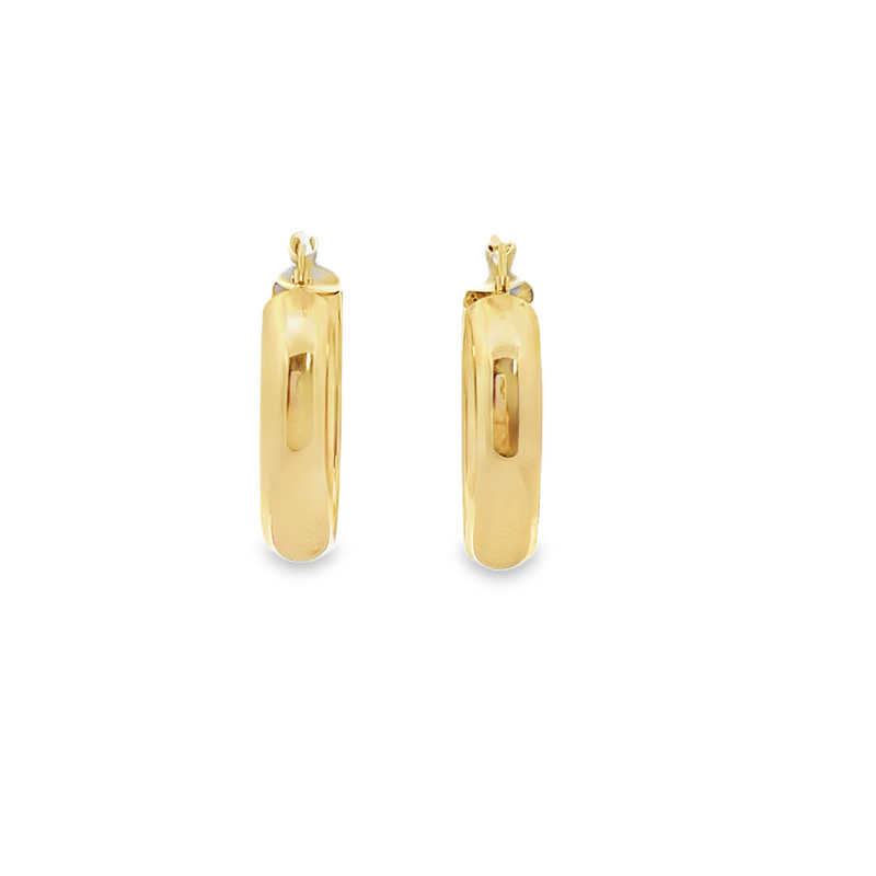 10kt Yellow Gold 6.25mm Hollow Tube Huggie Hoop Earrings