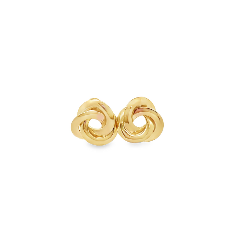 10kt Yellow Gold 17mm Love Knot Stud Earrings