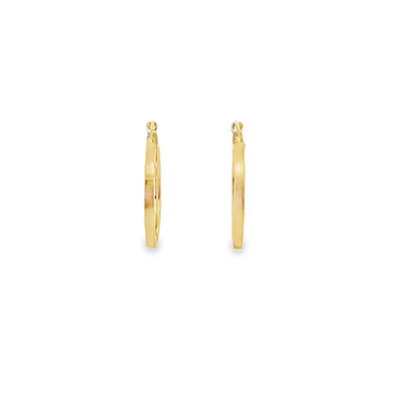 10kt Yellow Gold 2mm Flat Hoop Earrings