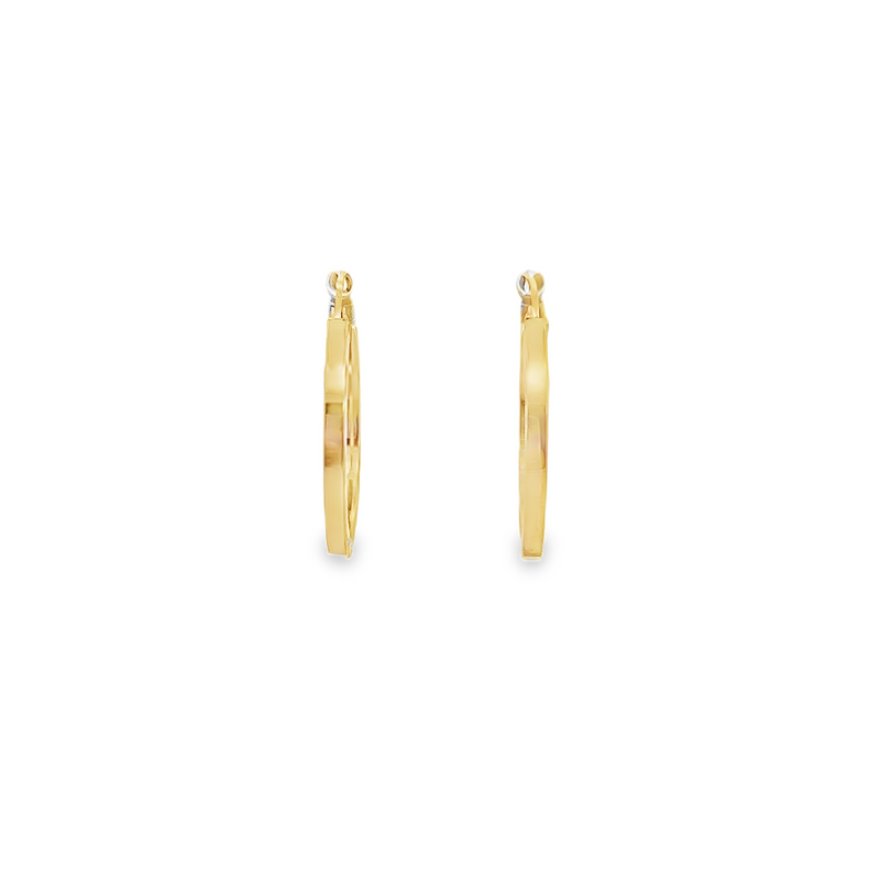 10kt Yellow Gold 2mm Flat Hoop Earrings