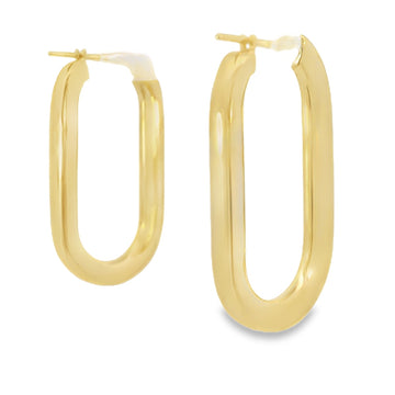 18kt Yellow Gold 1 1/2 Inch Oval Hoop Earrings