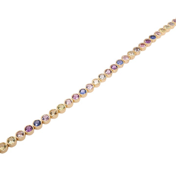 18kt Yellow Gold Pastel Sapphire Tennis Bracelet