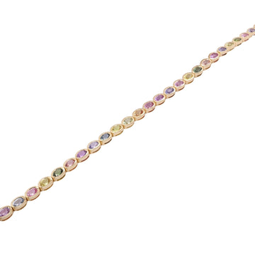 18kt Yellow Gold Oval Sapphire Tennis Bracelet