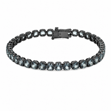 18kt White and Blackened Gold Grey Spinel Tennis Bracelet
