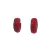 14kt White Gold Ruby Pave Hoop Earrings