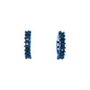 14kt Pave Blue Sapphire Princess Hoop Earrings