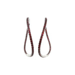 18kt White Gold Ruby Twist Hoop Earrings