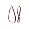 18kt White Gold Ruby Twist Hoop Earrings