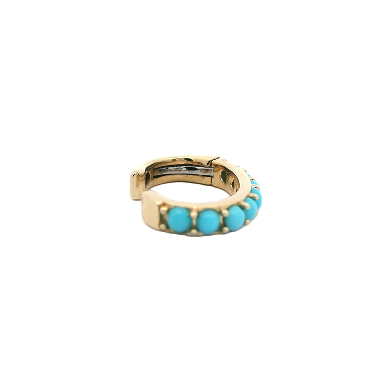 14kt Yellow Gold Turquoise Bead Earring Cuff