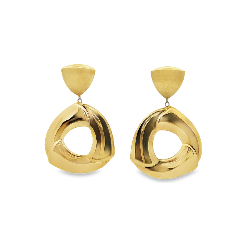 18kt Yellow Gold Drop Open Knot Earrings