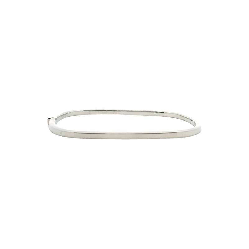 18kt White Gold Square Flat Bangle