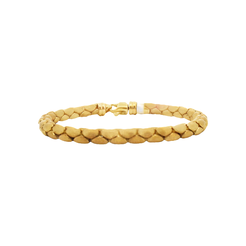 18kt Yellow Gold Matted Cobra Bracelet